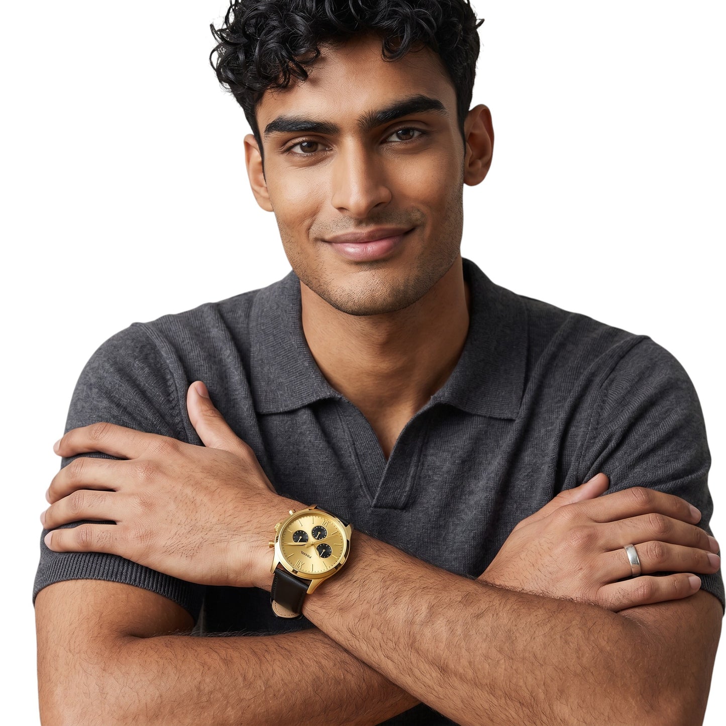 Reloj Fossil cronógrafo Fenmore Classic, con correa de cuero genuino negro BQM7133 / ENVÍO GRATIS