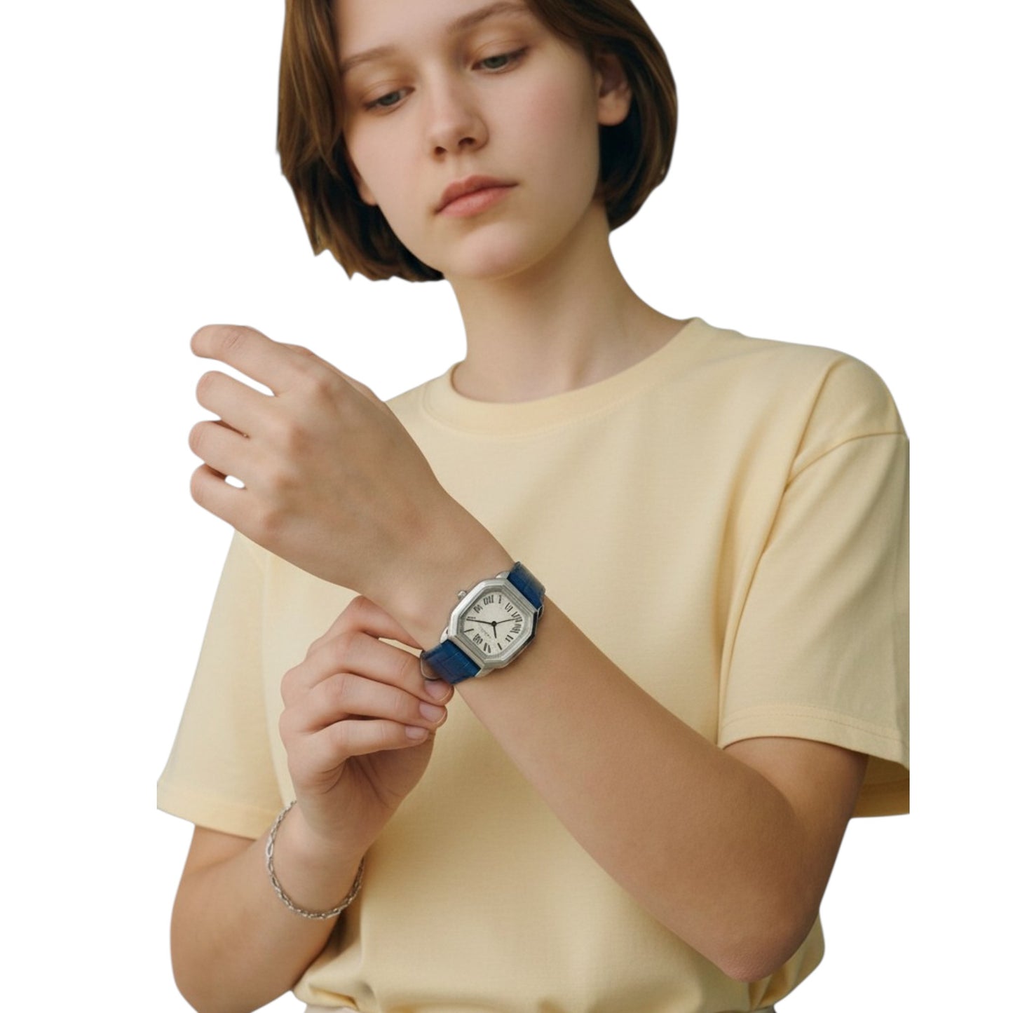 Reloj Fossil Harlow Eternal con números romanos estilo retro para mujer, correa de cuero genuino azul ES5425 / ENVÍO GRATIS