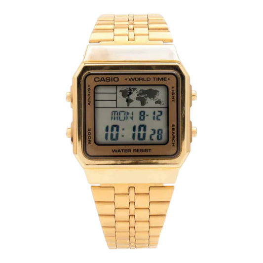 Reloj Casio para Hombre, Vintage Clásico Hora Mundial A-500WGA-9 / ENVÍO GRATIS