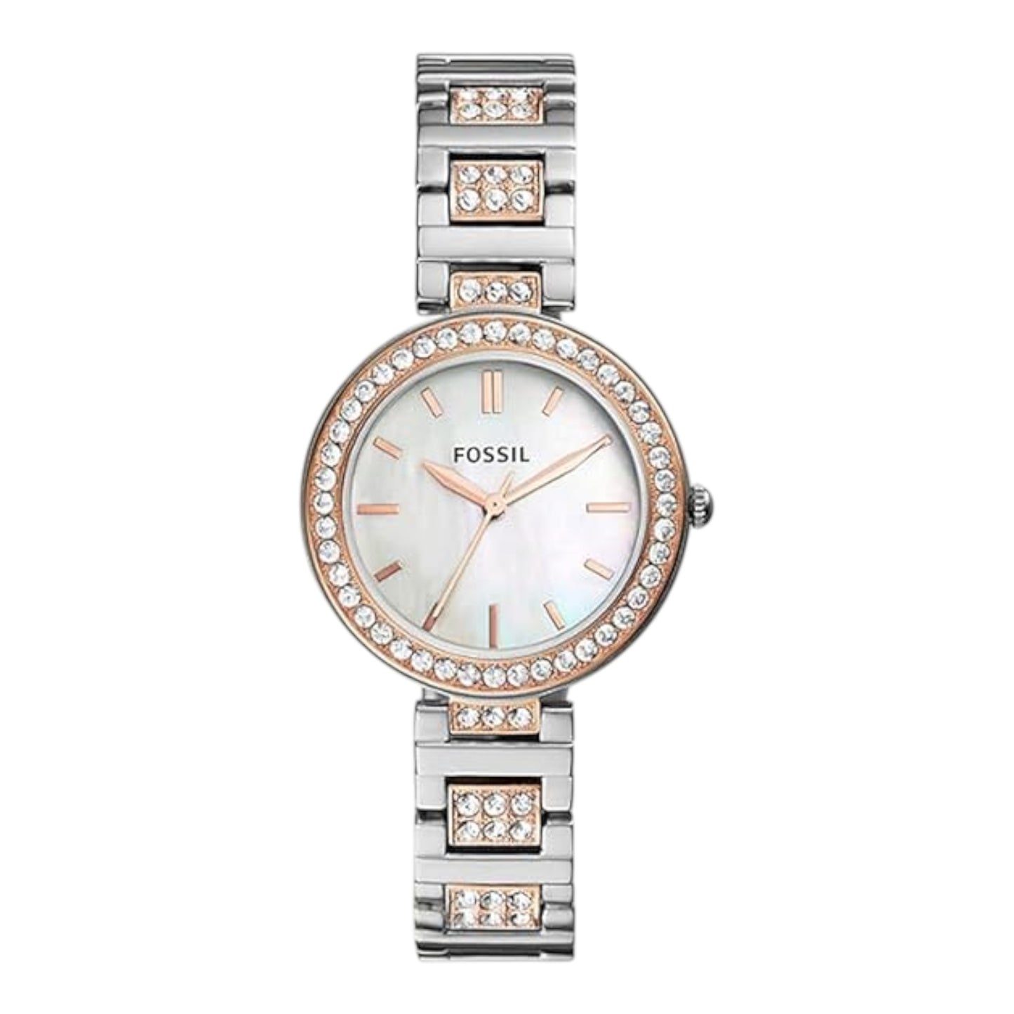 Reloj Fossil Karli analógico con esfera plateada para mujer BQ3337 / ENVÍO GRATIS