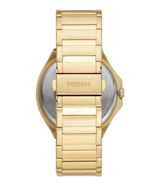 Reloj Fossil Evanston Multifuncional Para Hombre Acero Inoxidable - Dorado Negro BQM2611 / ENVÍO GRATIS