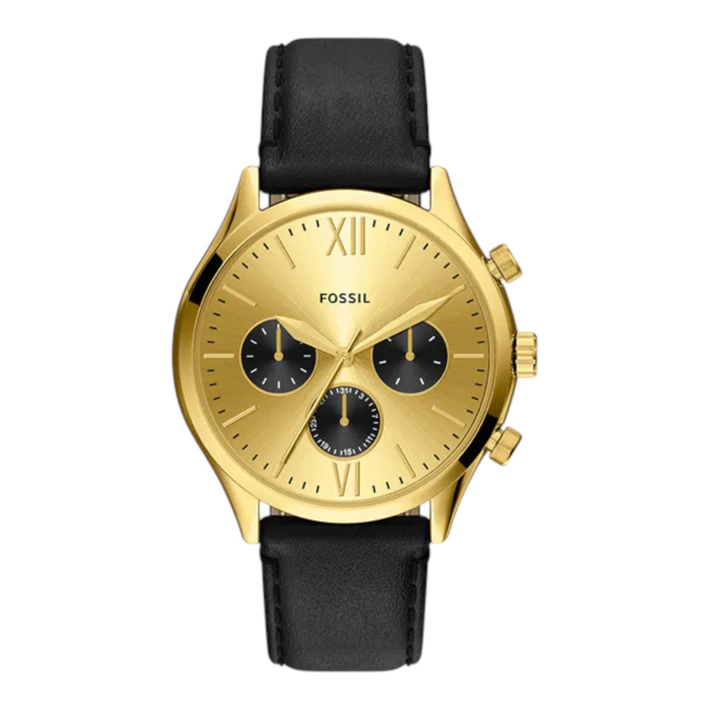 Reloj Fossil cronógrafo Fenmore Classic, con correa de cuero genuino negro BQM7133 / ENVÍO GRATIS