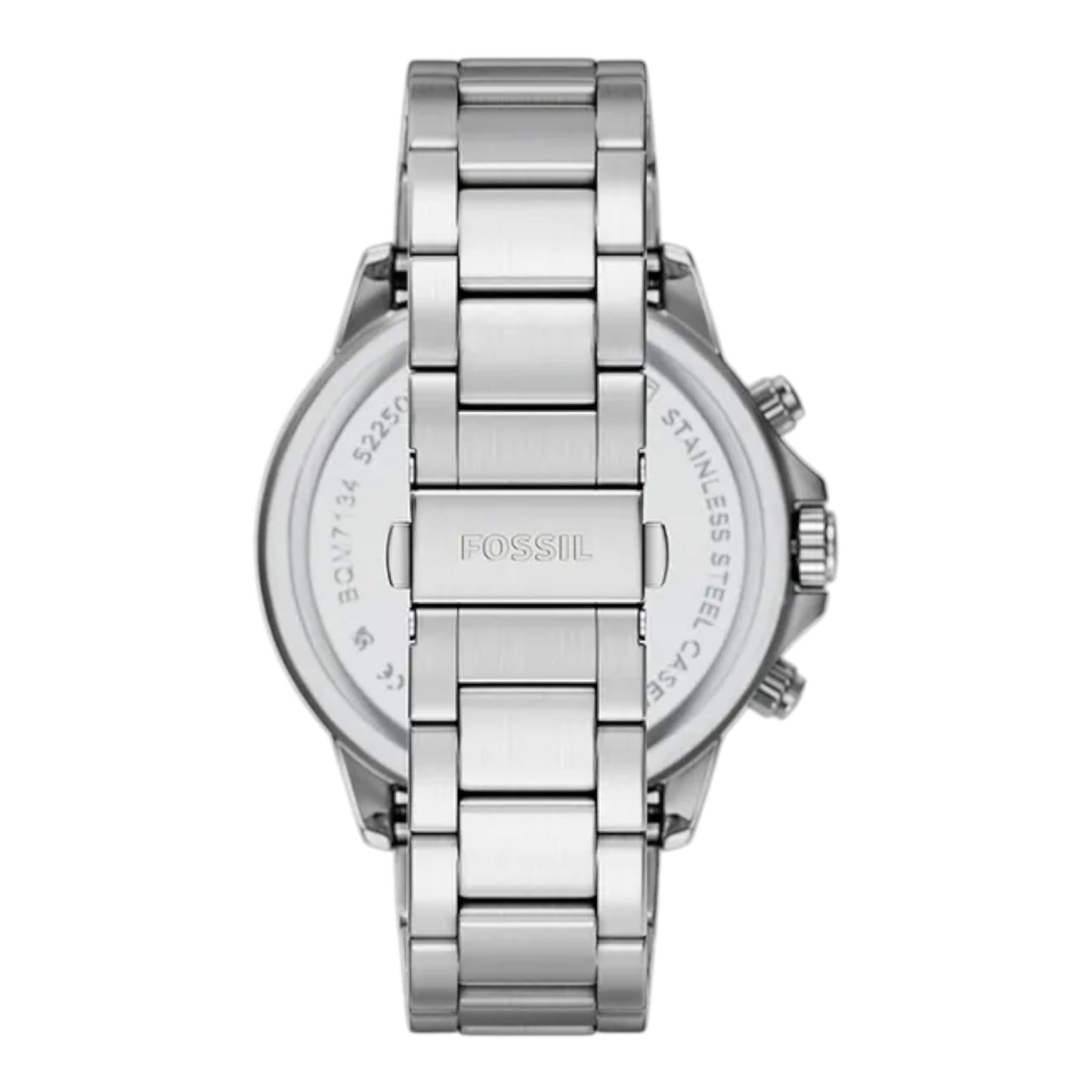 Reloj Fossil Bannon Three-Eye con correa de acero inoxidable plateado BQM7134 / ENVÍO GRATIS