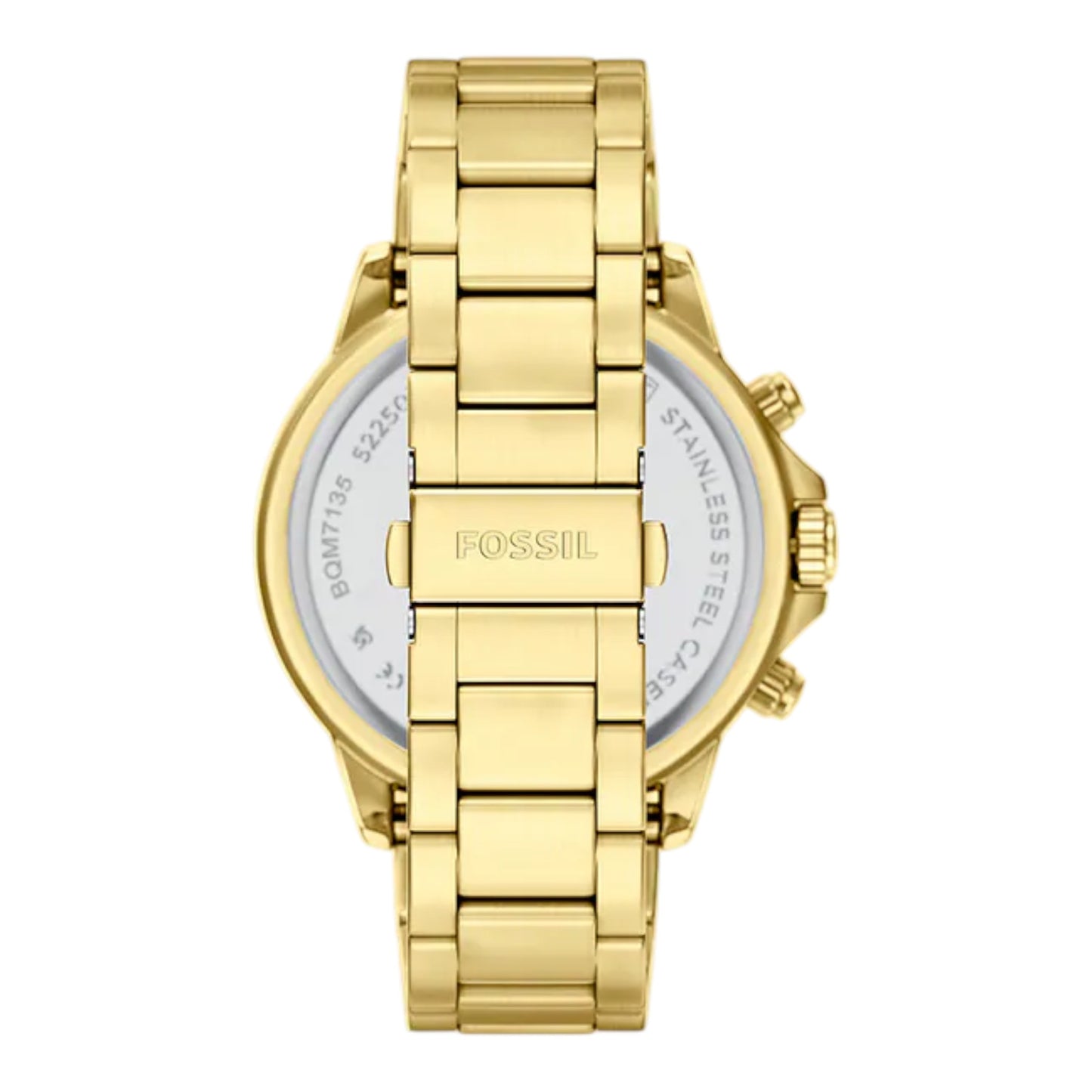 Reloj Fossil Bannon Three-Eye con correa de acero inoxidable dorado BQM7135 / ENVÍO GRATIS