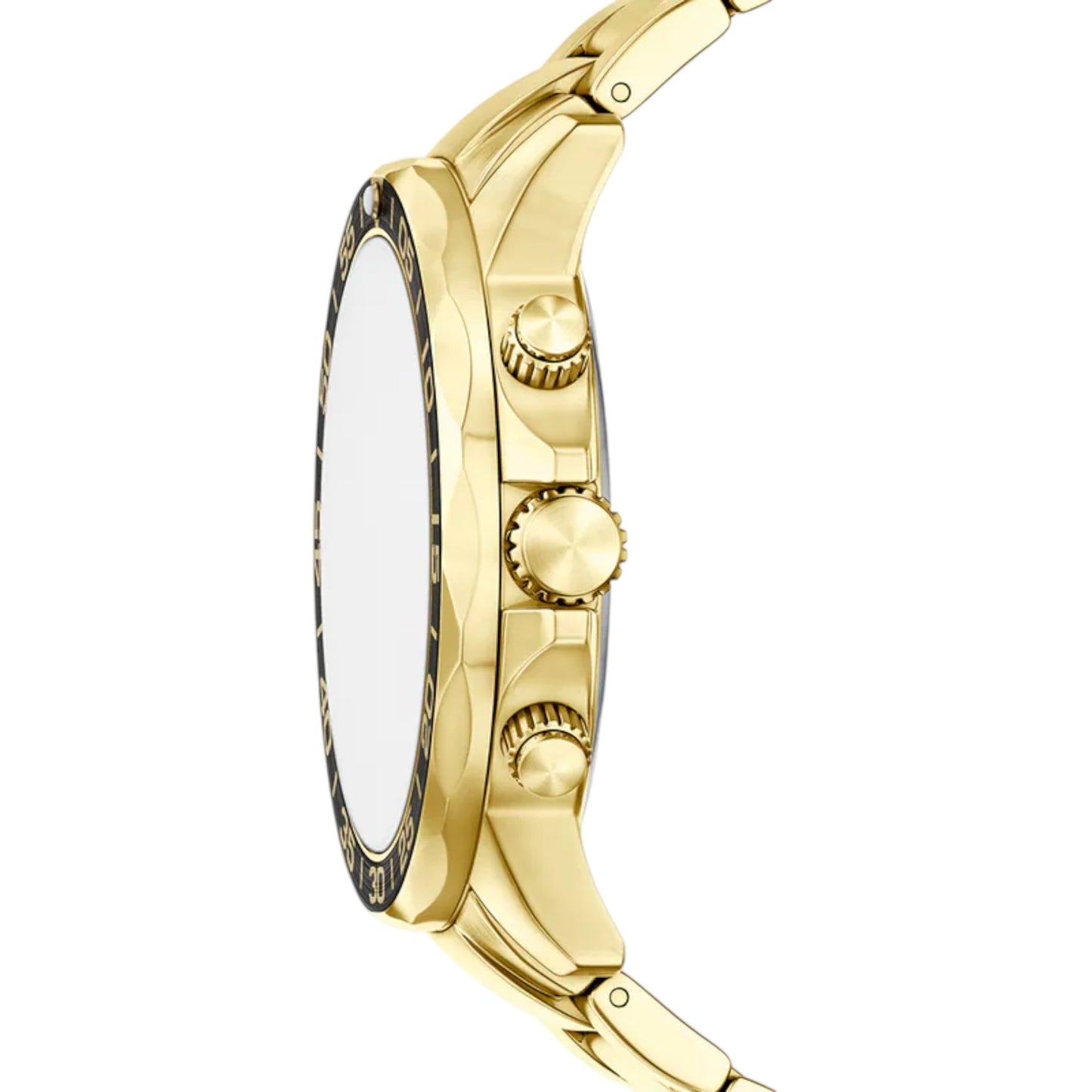 Reloj Fossil Bannon Three-Eye con correa de acero inoxidable dorado BQM7135 / ENVÍO GRATIS