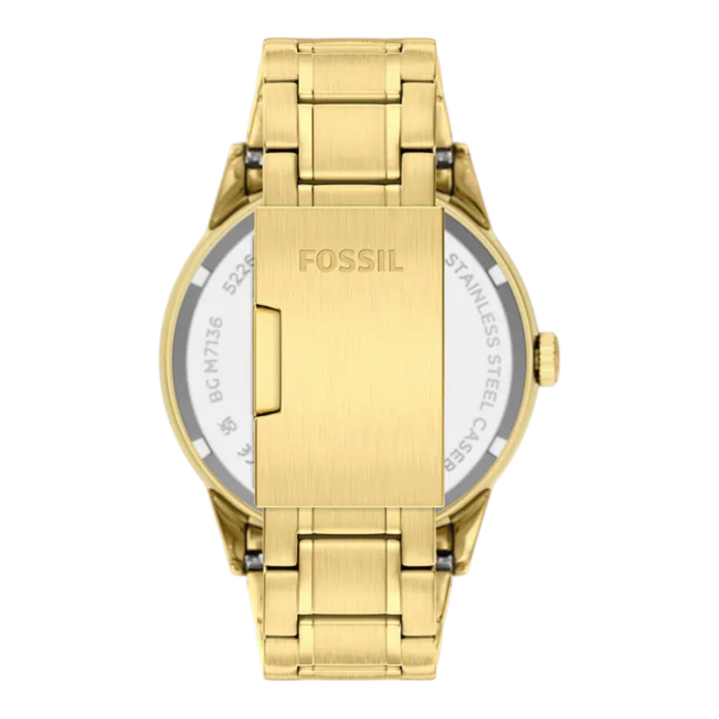 Reloj Fossil Flynn con números romanos, correa de acero inoxidable dorado BQM7136 / ENVÍO GRATIS