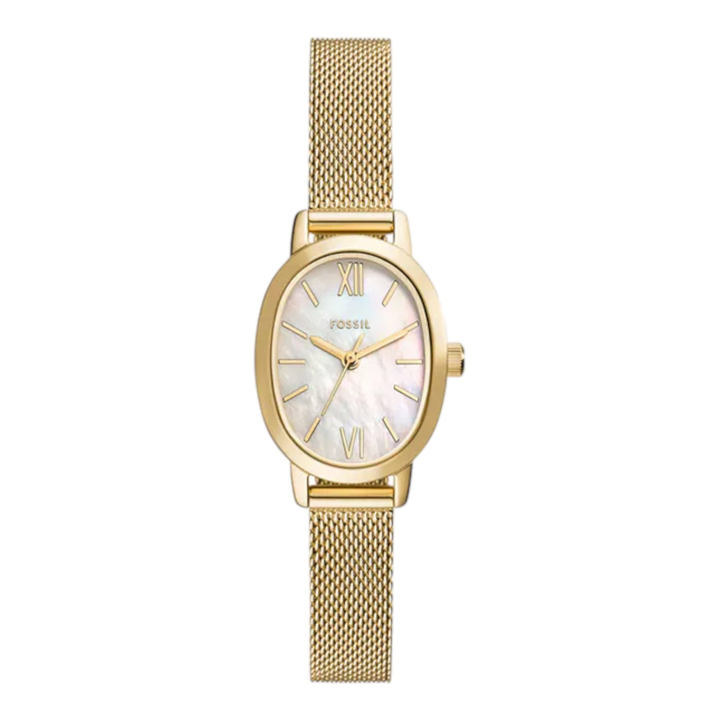 Reloj Fossil Penny Elegant Classic para mujer, de nácar con correa milanesa de acero inoxidable dorado BQW5017 / ENVÍO GRATIS