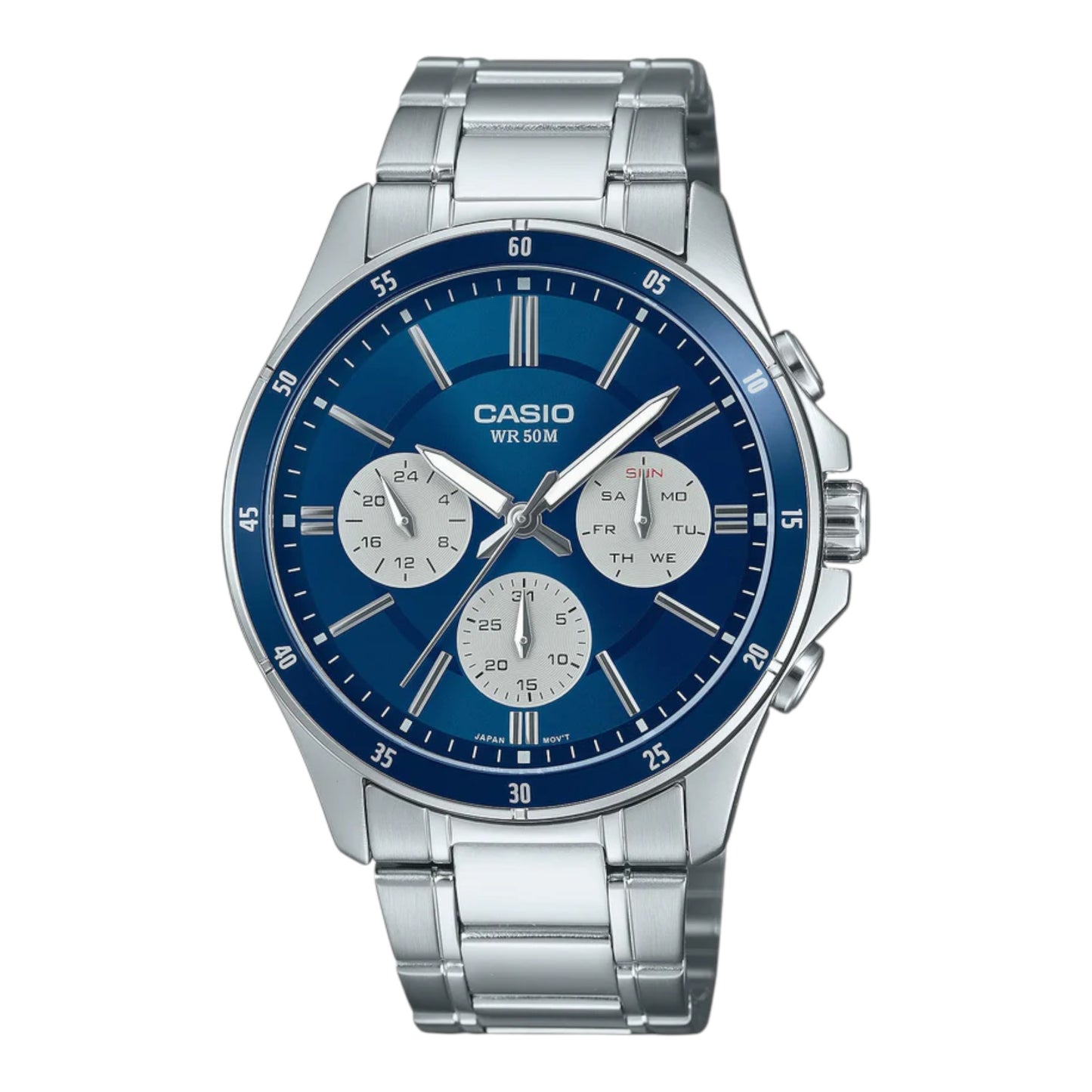 Reloj Casio para hombre pulsera de metal MTP-1374D-2A3V / ENVÍO GRATIS.